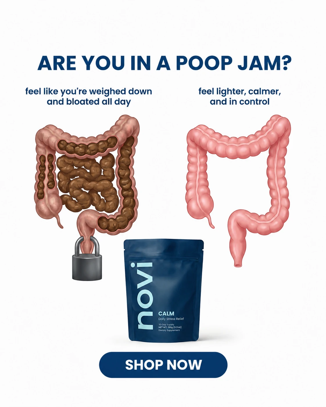Are you in a poop jam? ad creative